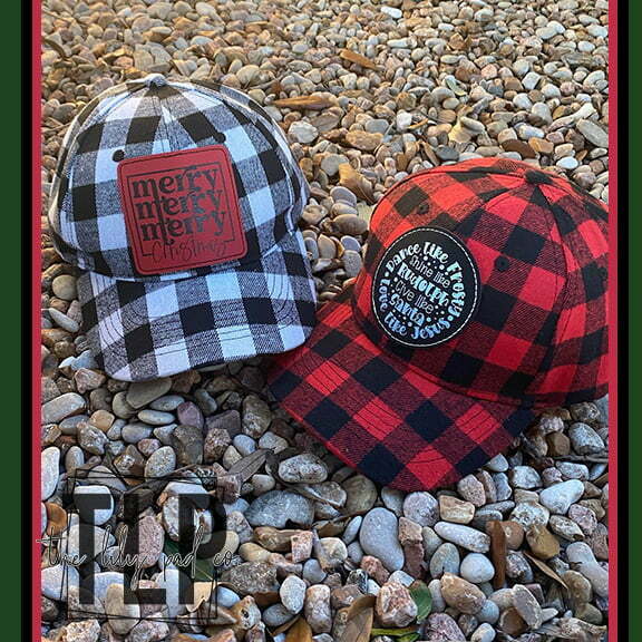 Buffalo Plaid Holiday Leather Patch Hat