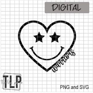 Heart Mascot WARRIORS Smilee Digital PNG SVG