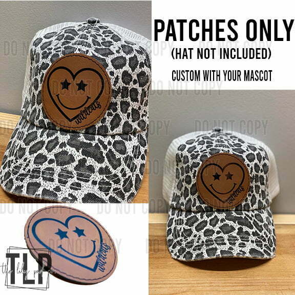 Heart Smiley Custom Mascot Leatherette Patch