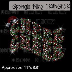 Cheer Holiday Santa Hat Spangle Transfer
