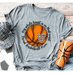 Whole on Court Basketball Mom Cheetah Heart – DTF transfer