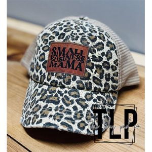 Small Business Mama DTF Leather Look Imprinted Patch Hat