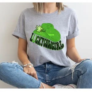 Lucky CowGirl Shamrock Graphic Tee
