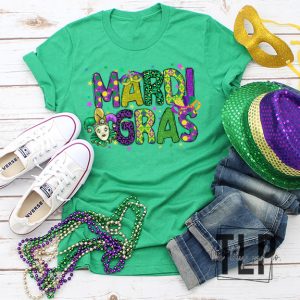 Mardi Gras with Jester Mask Graphic Tee