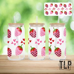 Strawberry Collage-UV 16oz Glass Wrap
