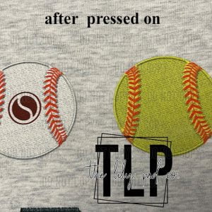 Baseball Softball Embroidered Look DTF Hat transfer