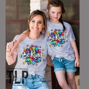 Be Kind Flower Puzzle Awareness Graphic Tee