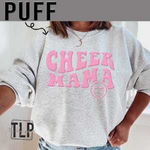 Cheer Mama Smile Pink Puff Transfer