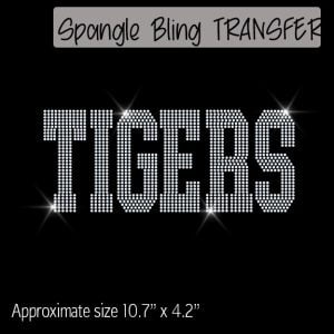 Tigers Mascot Word Spangle Transfer