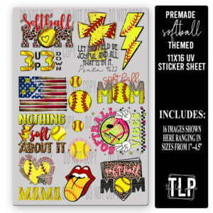 Softball Theme UV Sticker Sheet
