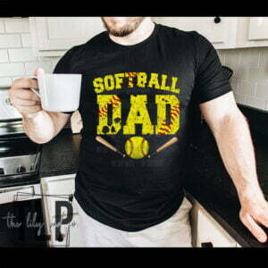 Softball Dad Distressed Graphic Tee or Drifit