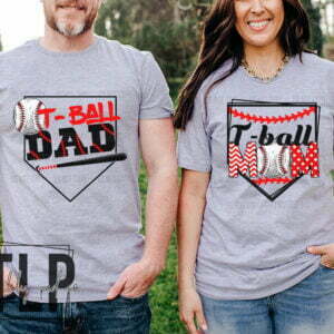 T-Ball Mom or T-Ball Dad Plate Graphic Tee