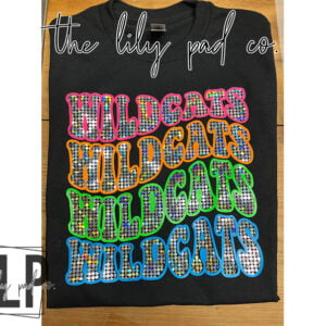 Wildcat Repeat Holographic and Neon Bling Top