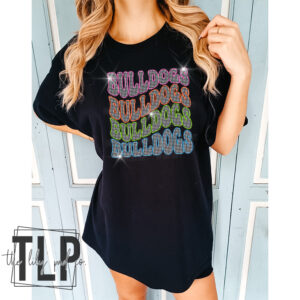 Bulldogs Repeat Holographic and Neon Bling Top