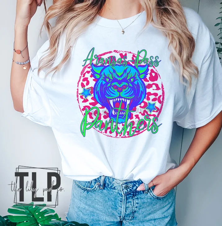 Vibrant Colored Preppy AP Panthers Graphic Tee