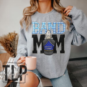 Band Mom Blue Graphic Tee Hoodie Sweatshirt