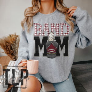 Band Mom Maroon Graphic Tee Hoodie Sweatshirt