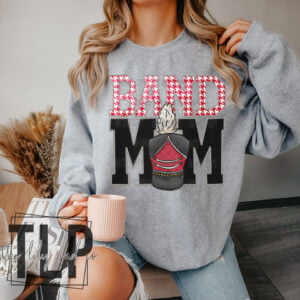 Band Mom Red Graphic Tee Hoodie Sweatshirt