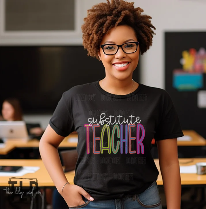 Bright Sub Teacher Graphic Tee
