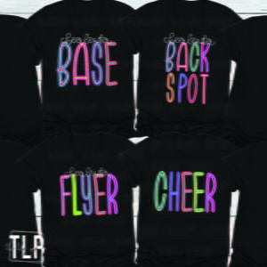 Cheer Flyer Base BackSpot Bright  Graphic Tees