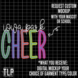 Custom Bright Color Cheer Mascot School Digital Mockup