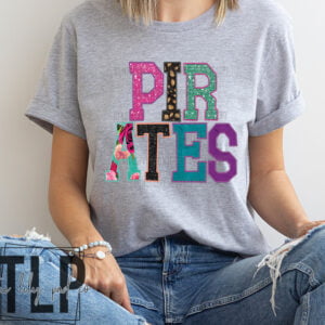 Pirates Faux Applique Embroidery Look Graphic Tee