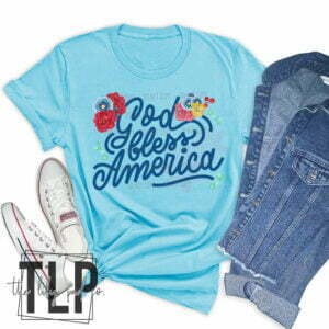 God Bless America Floral Tee