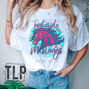 Vibrant Colored Preppy Ingleside Mustangs Graphic Tee