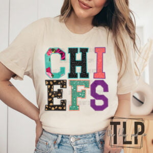 Chiefs Faux Embroidery Applique DTF Transfer