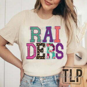 Raiders Faux Applique Embroidery Look Graphic Tee