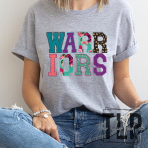 Warriors Faux Applique Embroidery Look Graphic Tee