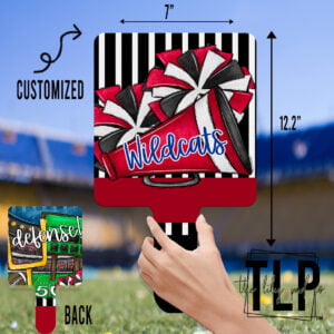 Custom Red Cheer Football HandHeld Paddle