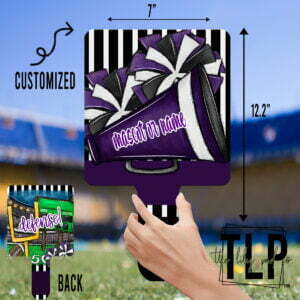 Custom Purple Cheer Football HandHeld Paddle