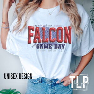 Falcon Game Day Red Navy Inflated Look- DTF Transfer