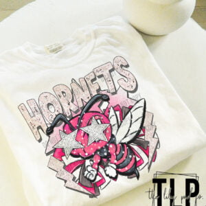 Hornets Pink Preppy Mascot Graphic Tee