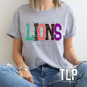 Lions Faux Embroidery Applique DTF Transfer