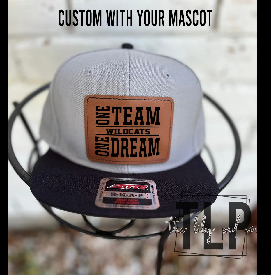 One Team One Dream Leather Patch Custom with Mascot Snapback