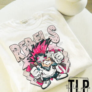 Rebels Pink Preppy Mascot Graphic Tee