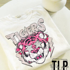 Tigers Pink Preppy Mascot Graphic Tee