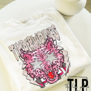 Timberwolves Pink Preppy Mascot Graphic Tee