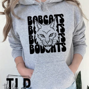 Bobcats Stacked Mascot Graphic Tee Hoodie Sweatshirt