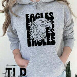 Eagles Stacked Mascot Graphic Tee Hoodie Sweatshirt