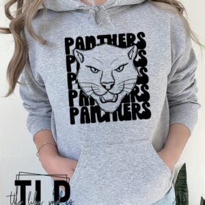 Panthers Stacked Mascot Graphic Tee Hoodie Sweatshirt