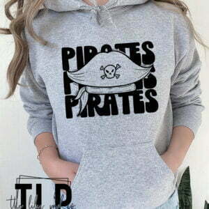 Pirates Stacked Mascot Graphic Tee Hoodie Sweatshirt