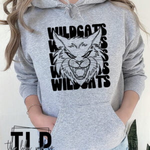 Wildcats Stacked Mascot Graphic Tee Hoodie Sweatshirt