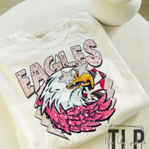 Eagles Pink Preppy Mascot Graphic Tee