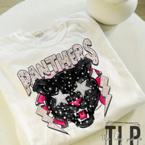 Panthers Pink Preppy Mascot Graphic Tee