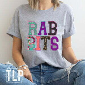 Rabbits Faux Embroidery Applique DTF Transfer