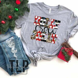 Leopard and Polka Dot Holly Jolly Crew Christmas DTF