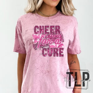 Cheer for a  Cure Cancer Pink Faux Sequin- DTF Transfer